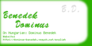 benedek dominus business card